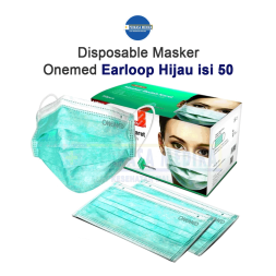 Disposable Masker ONEMED Earloop 50 pcs disposable masker onemed earloop hijau isi 50 di malang