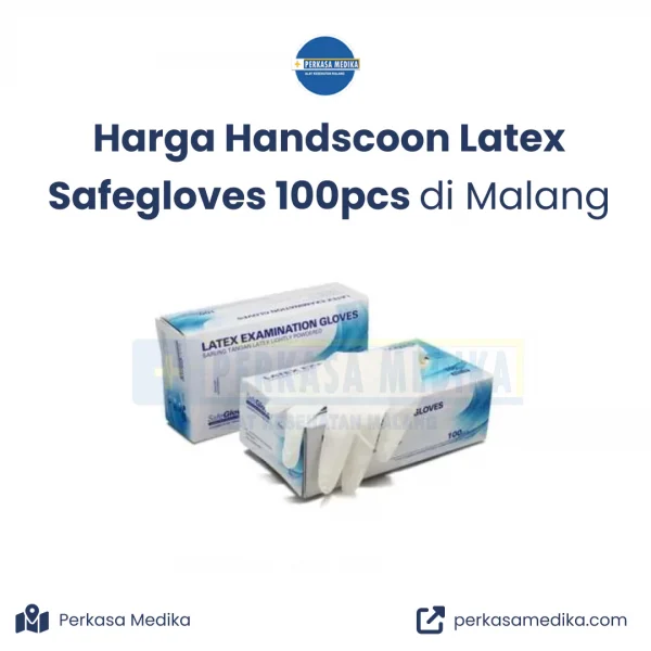 Handscoon Latex Ukuran L Safegloves / Handscoon Latex Ukuran L Safegloves Powdered 100pcs di Perkasa Medika malang