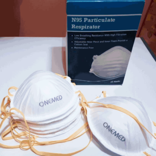 Disposable Masker Onemed Medis N95 Respirator 5 ply di perkasa medika malang contoh gambar