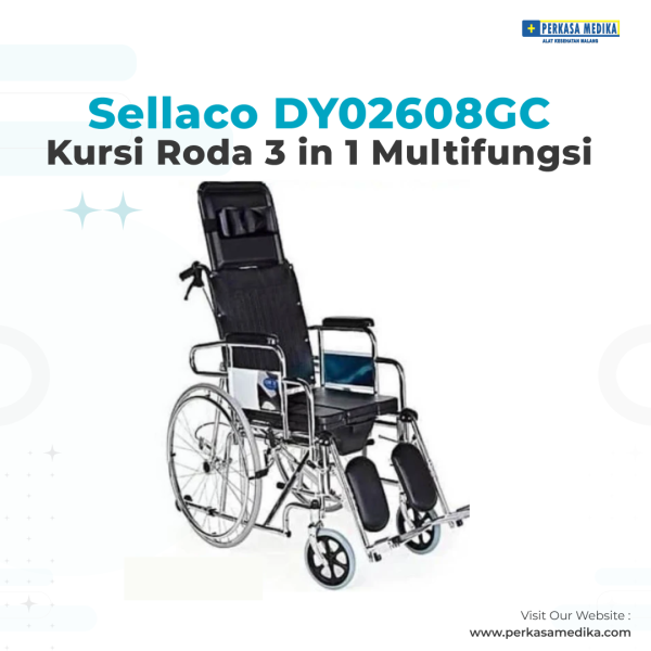Sellaco DY02608GC Kursi Roda 3 in 1 Multifungsi